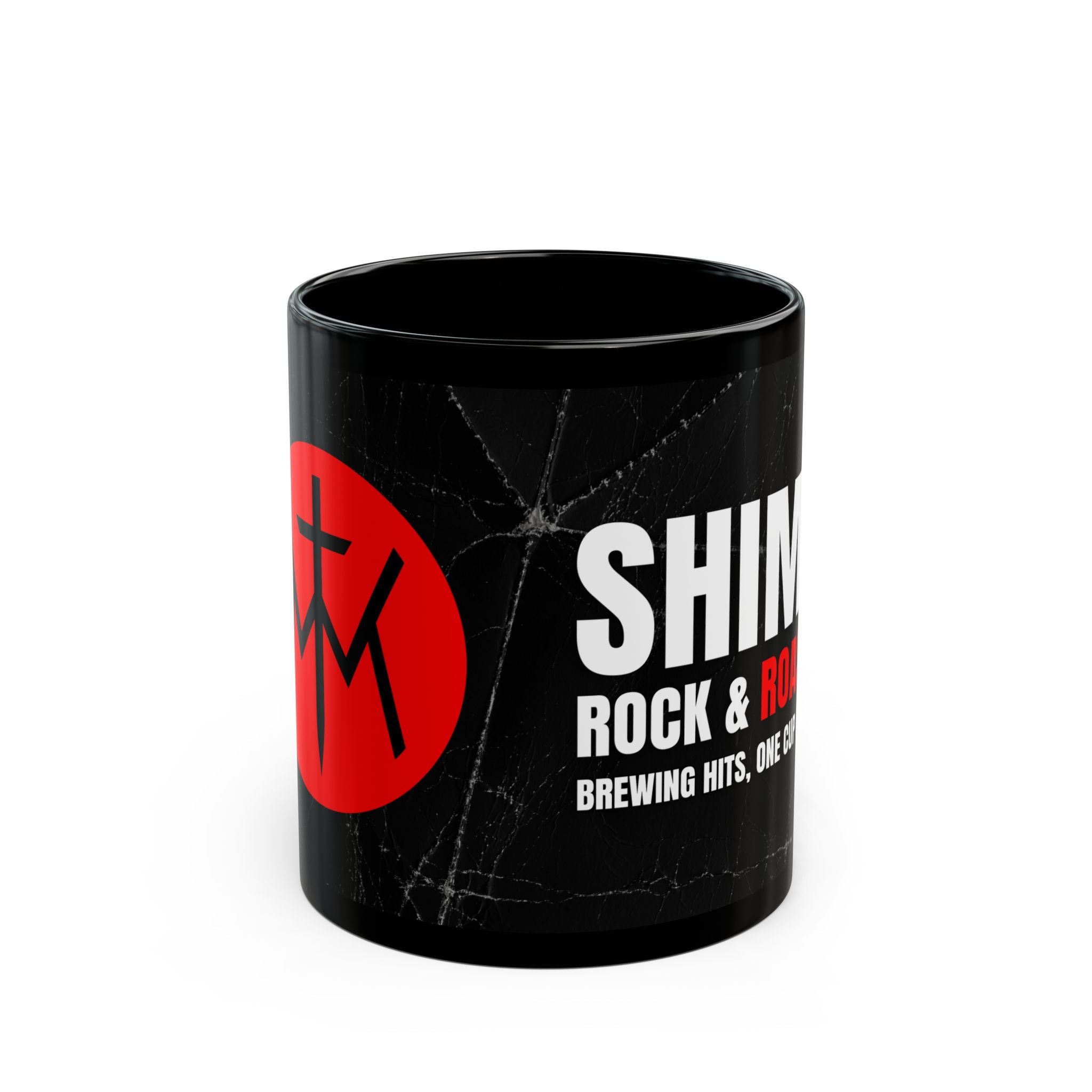 Shim's Rock & Roast Black Coffee Mug