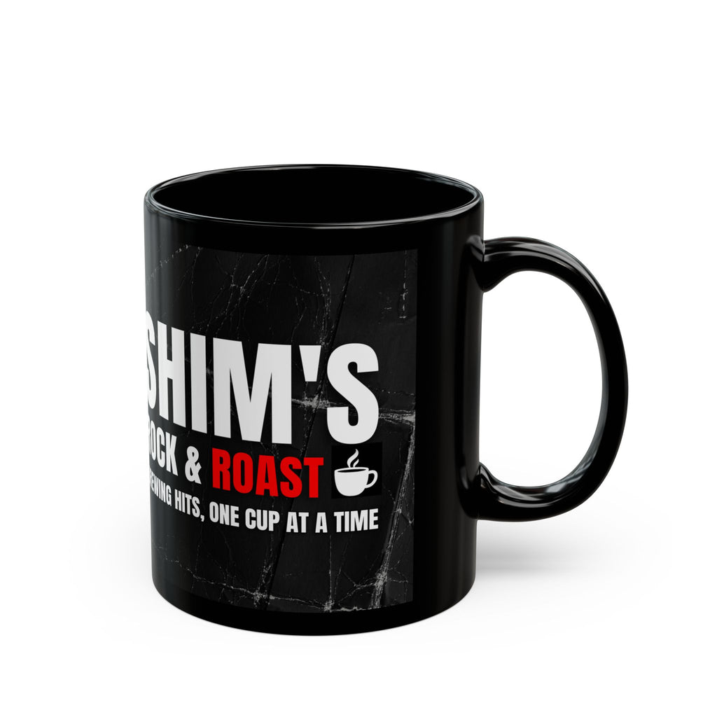 Shim's Rock & Roast Black Coffee Mug